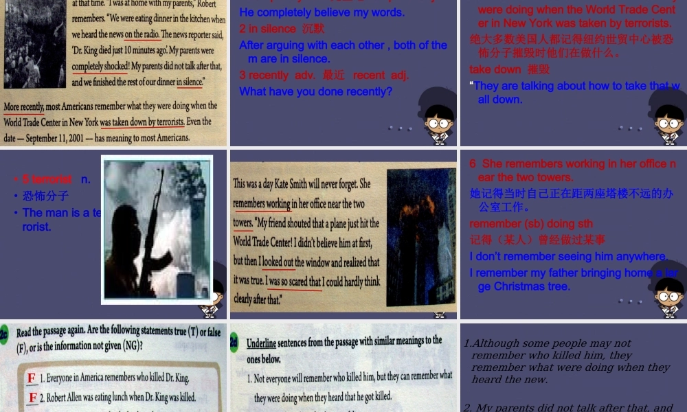 四川省自贡市汇东实验学校八年级英语下册 Unit 5 What were you doing when the rainstorm came（第2课时）课件 .ppt