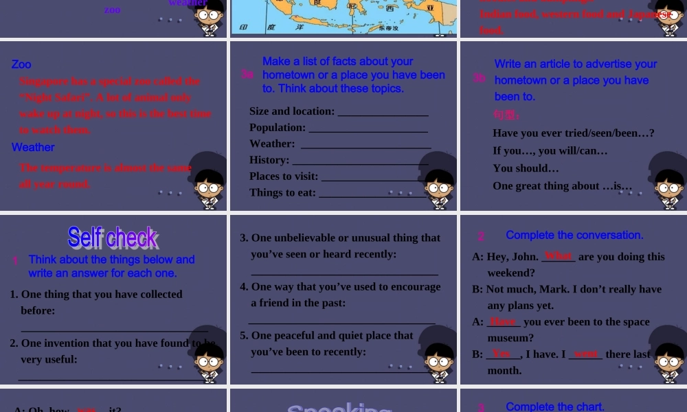 四川省自贡市汇东实验学校八年级英语下册 Unit 9 Have you ever been to a museum（第6课时）课件 .ppt