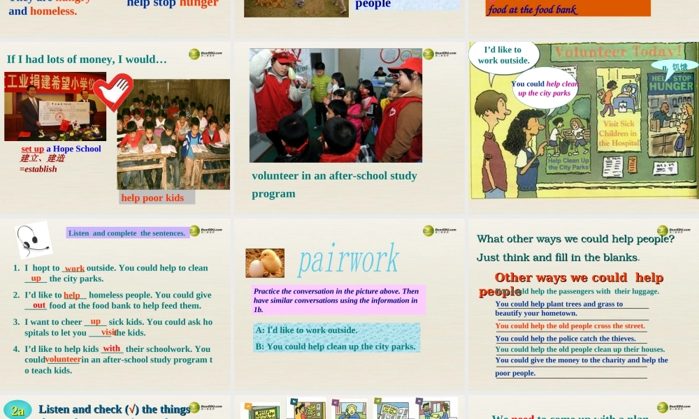 季八年级英语下册 Unit 2 I'll help clean up the city parks课件 .ppt