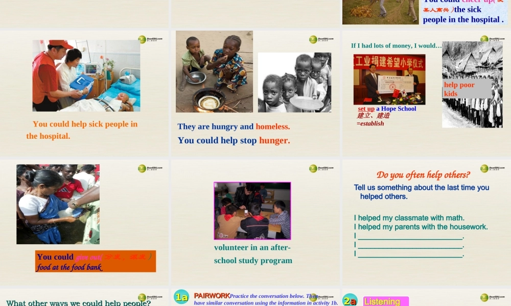 季八年级英语下册 Unit 2 I'll help to clean up the city parks Section A课件 .ppt