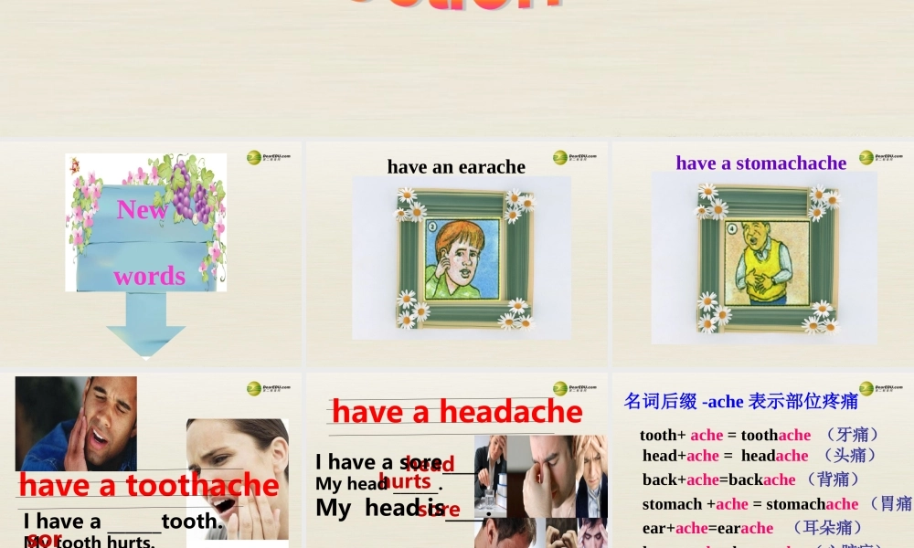 季八年级英语下册 Unit1 What's the matter Section A课件 .ppt