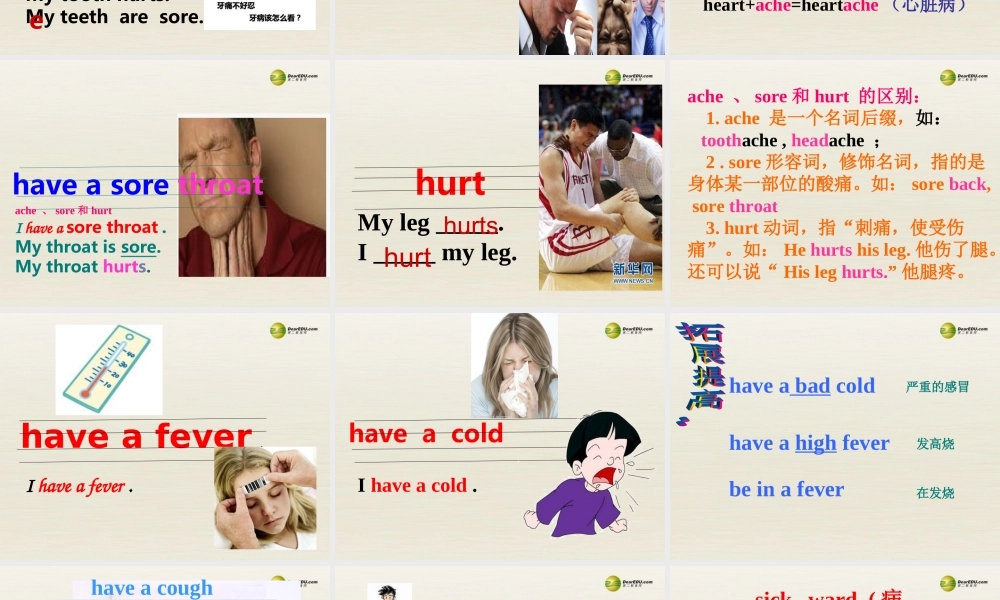 季八年级英语下册 Unit1 What's the matter Section A课件 .ppt