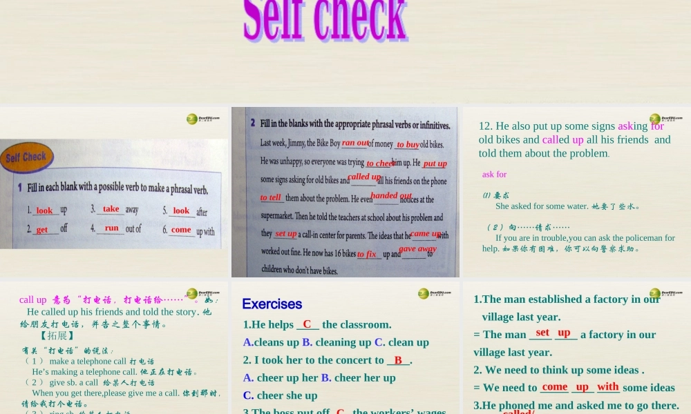 季八年级英语下册 Unit 2 I'll help to clean up the city parks Section A（Self check）课件 .ppt