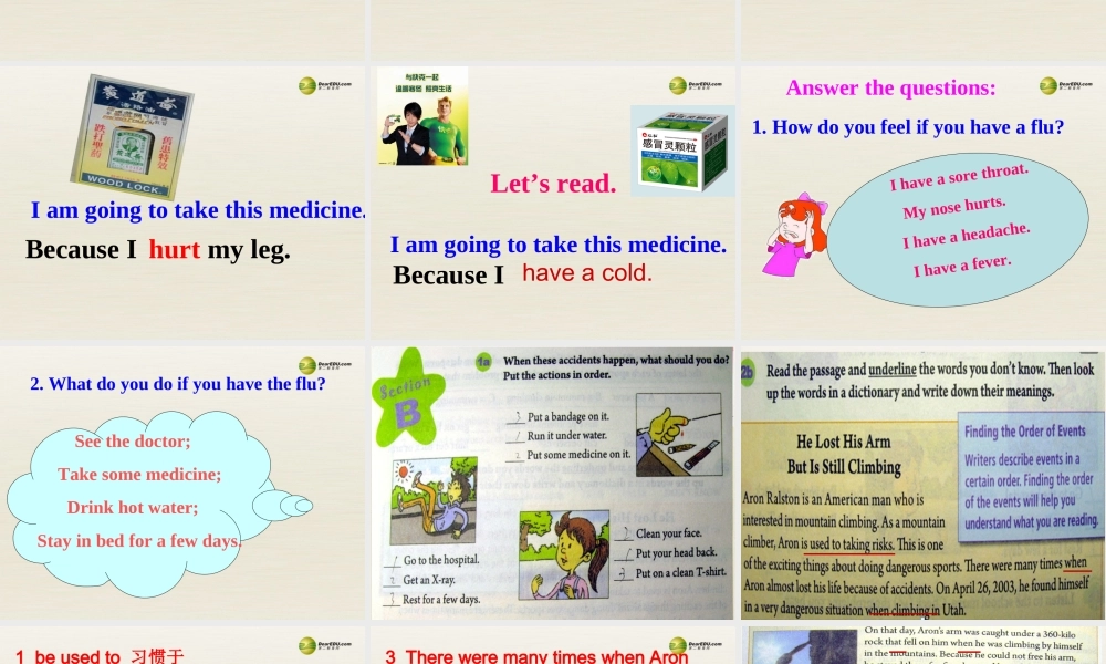 季八年级英语下册 Unit1 What's the matter Section B课件 .ppt