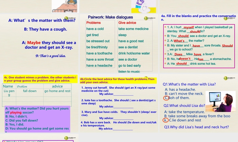 季八年级英语下册 Unit1 What's the matter课件2 .ppt