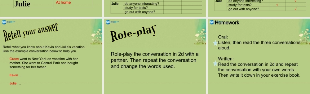 宁夏海原县李俊中学八年级英语上册 Unit 1 Where did you go on vacation（第2课时）课件.ppt