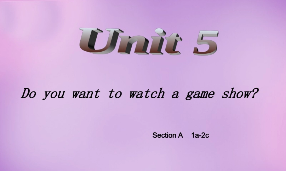 山东省无棣县第一实验学校八年级英语上册 Unit 5 Do you want to watch a game show Section A（1a-2c）课件.ppt