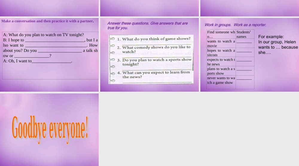 山东省无棣县第一实验学校八年级英语上册 Unit 5 Do you want to watch a game show Section A（2d-3c）课件.ppt