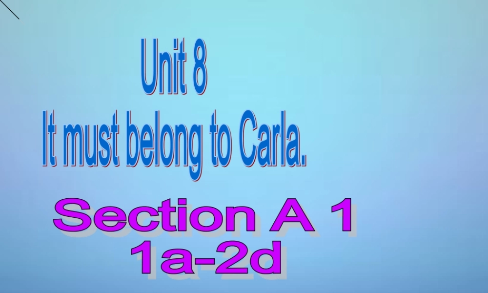 山东省滕州市滕西中学九年级英语全册 Unit 8 It must belong to Carla Section A（1a-2d）课件.ppt