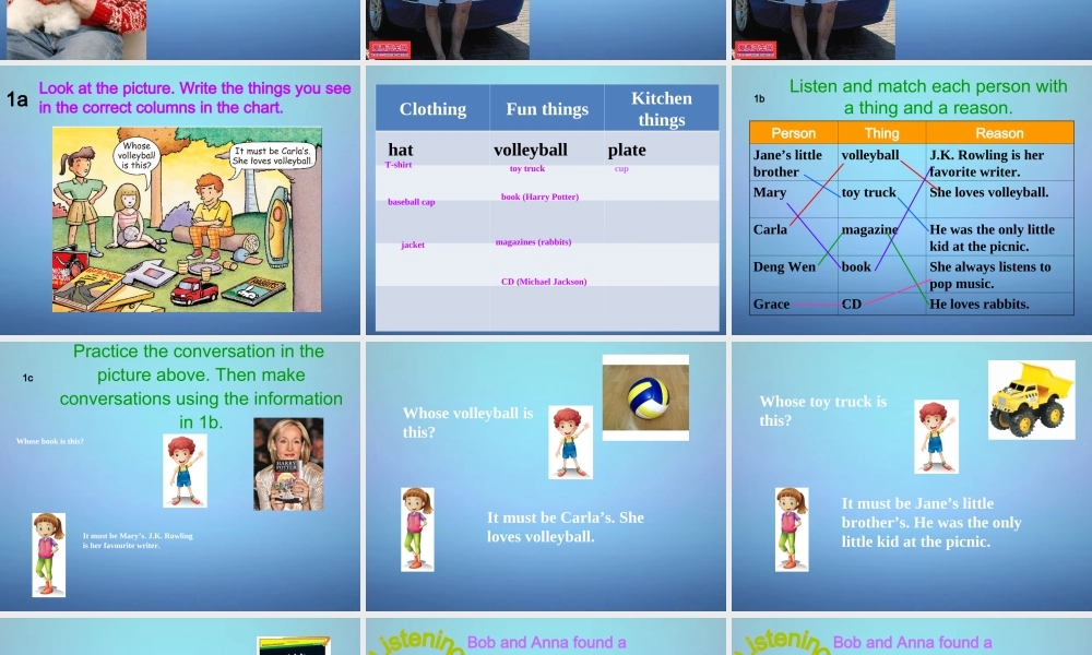 山东省滕州市滕西中学九年级英语全册 Unit 8 It must belong to Carla Section A（1a-2d）课件.ppt