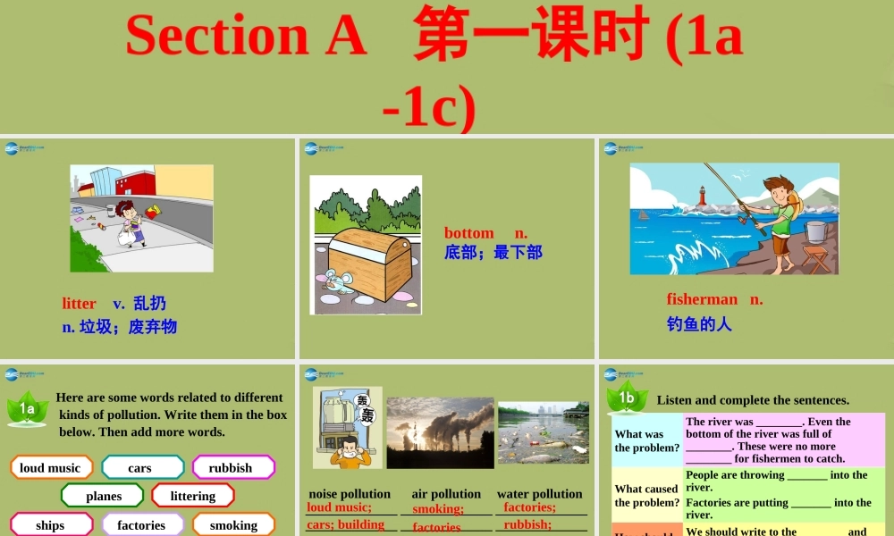 山东省邹平县实验中学九年级英语全册 Unit 13 We’re trying to save the earth（第1课时）课件.ppt