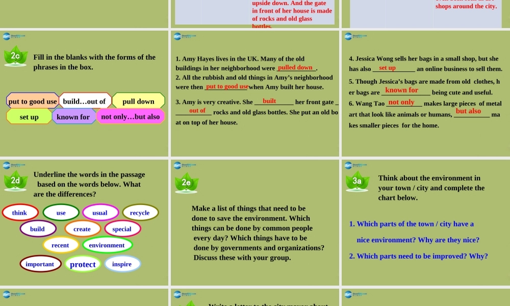 山东省邹平县实验中学九年级英语全册 Unit 13 We’re trying to save the earth（第5课时）课件.ppt