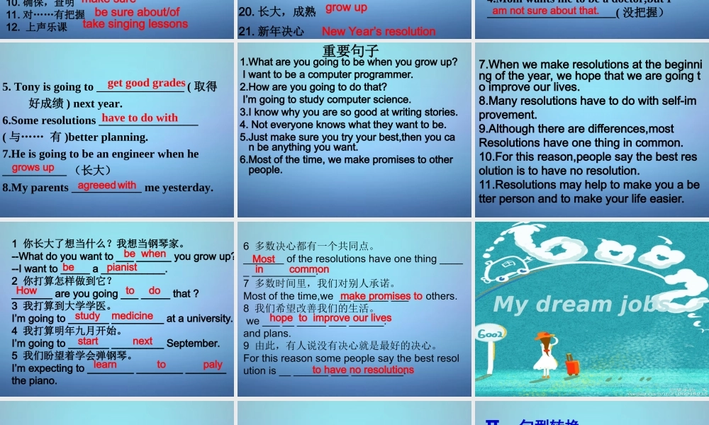 山东省邹平县实验中学八年级英语上册 Unit 6 I’m going to study computer science Revision课件.ppt