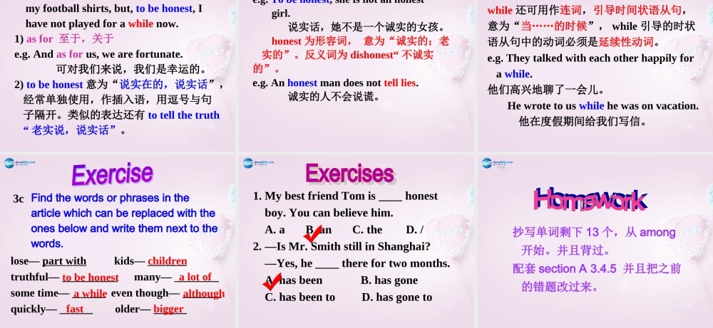 山东省青岛市经济技术开发区育才初级中学八年级英语下册 Unit 10 I’ve had this bike for three years（第2课时）课件 .ppt