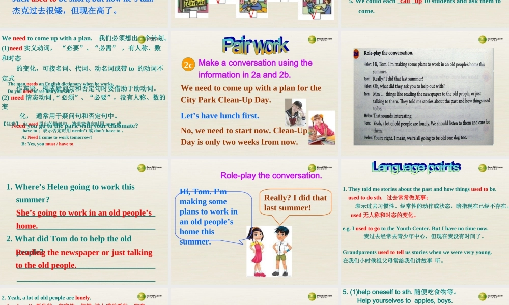 年八年级英语下册 Unit 2 I'll help to clean up the city parks课件1 .ppt