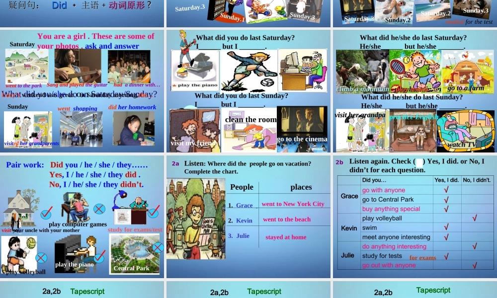 广东省东莞市石碣镇四海之星学校八年级英语上册 Unit 1 Where did you go on vacation课件2.ppt