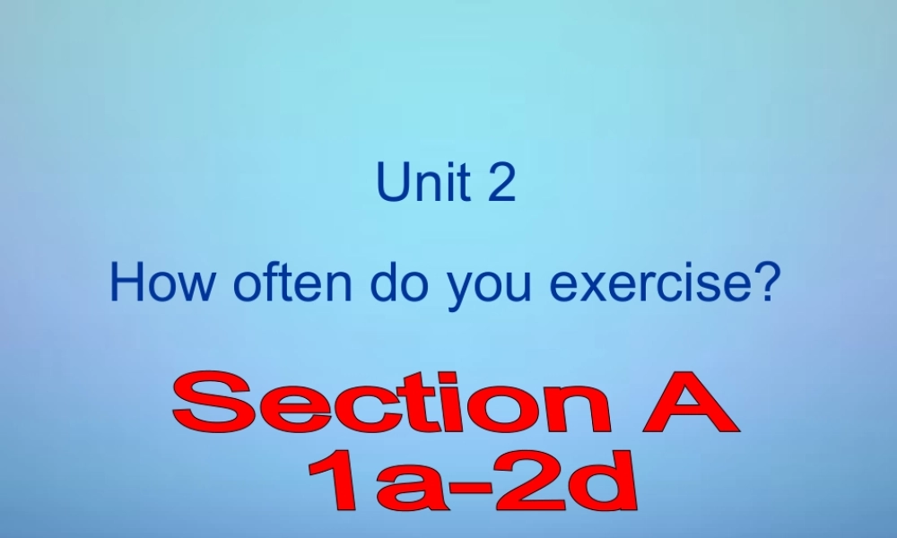 广东省东莞市石碣镇四海之星学校八年级英语上册 Unit 2 How often do you exercise Section A（1a-2d）课件.ppt