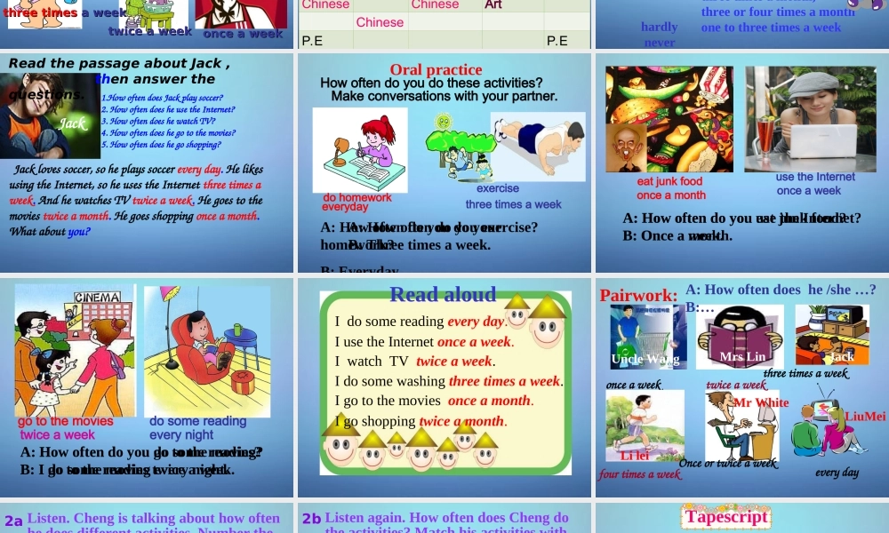 广东省东莞市石碣镇四海之星学校八年级英语上册 Unit 2 How often do you exercise课件2.ppt