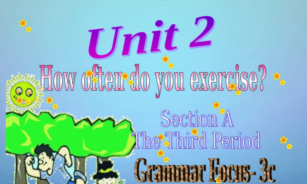 广东省东莞市石碣镇四海之星学校八年级英语上册 Unit 2 How often do you exercise课件3.ppt
