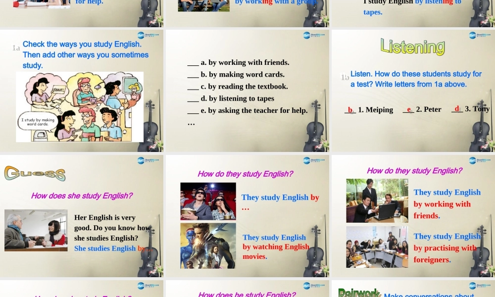 广西贵港市平南县上渡镇大成初级中学九年级英语全册 Unit 1 How can we become good learners Section A1课件 （新版）人教新目标版.ppt