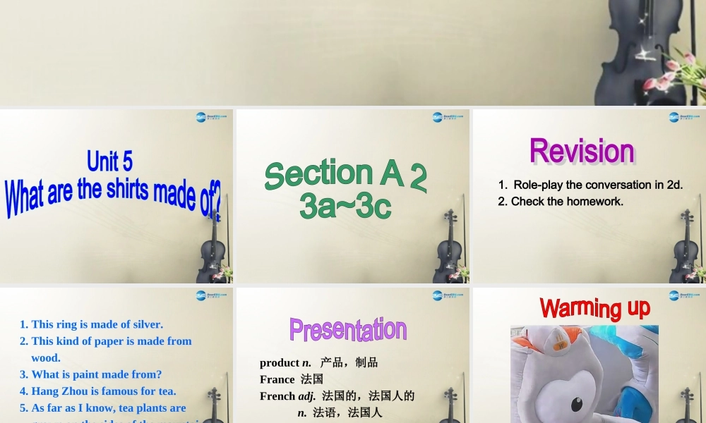 广西贵港市平南县上渡镇大成初级中学九年级英语全册 Unit 5 What are the shirts made of？Section A2课件.ppt