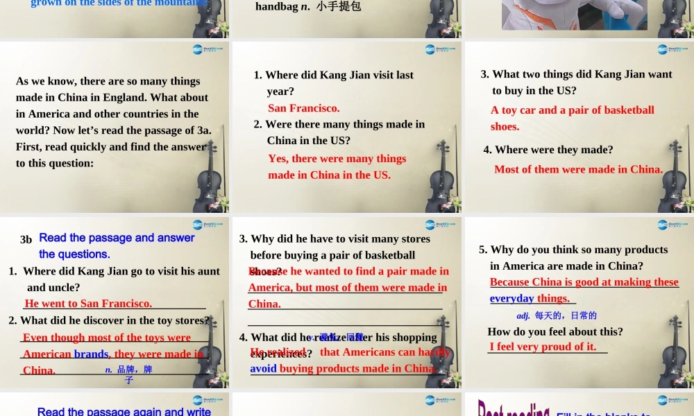 广西贵港市平南县上渡镇大成初级中学九年级英语全册 Unit 5 What are the shirts made of？Section A2课件.ppt