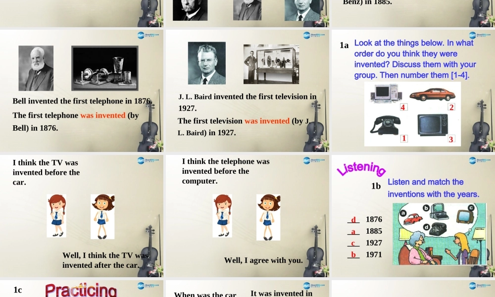 广西贵港市平南县上渡镇大成初级中学九年级英语全册 Unit 6 When was it invented？Section A1课件.ppt