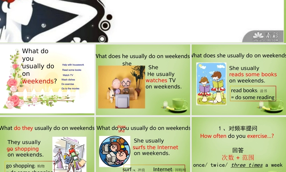 江西省上饶市铅山县私立瓢泉学校八年级英语上册 Unit 2 How often do you exercise课件.ppt