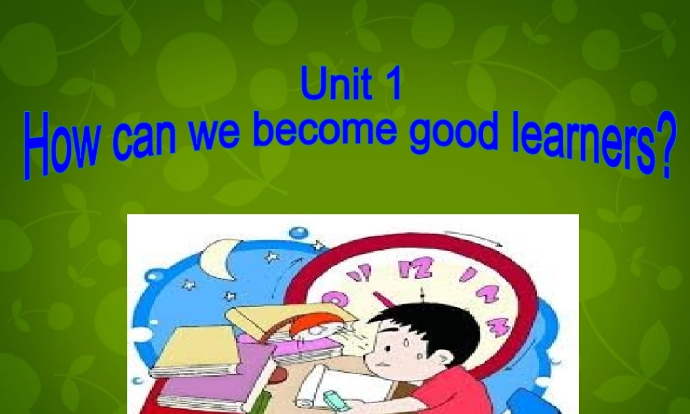 河北省东光县第二中学九年级英语全册 Unit 1 How can we become good learners Section B（3a-self check）课件 （新版）人教新目标版.ppt