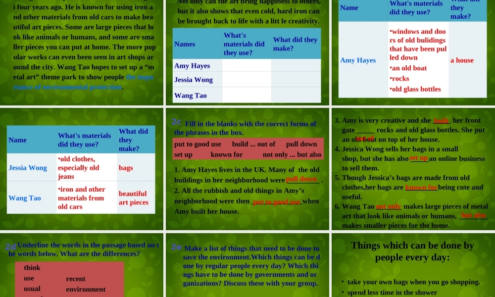 河北省东光县第二中学九年级英语全册 Unit 13 We’re trying to save the earth Section B（1a-3b）课件.ppt