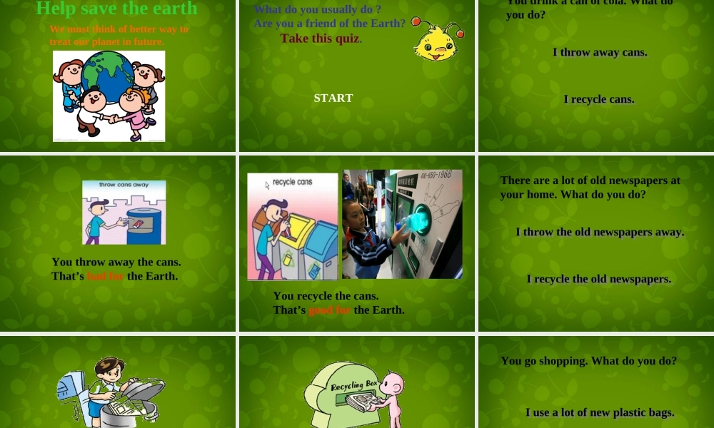 河北省东光县第二中学九年级英语全册 Unit 13 We’re trying to save the earth Section A（1a-3b）课件.ppt