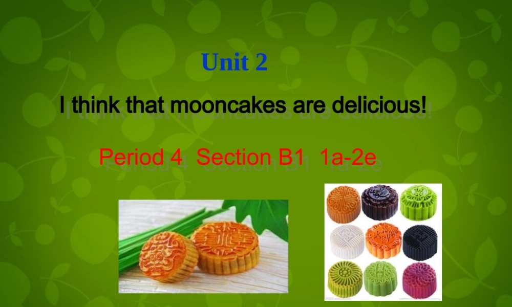 河北省东光县第二中学九年级英语全册 Unit 2 I think that mooncakes are delicious Section B 1课件 （新版）人教新目标版.ppt