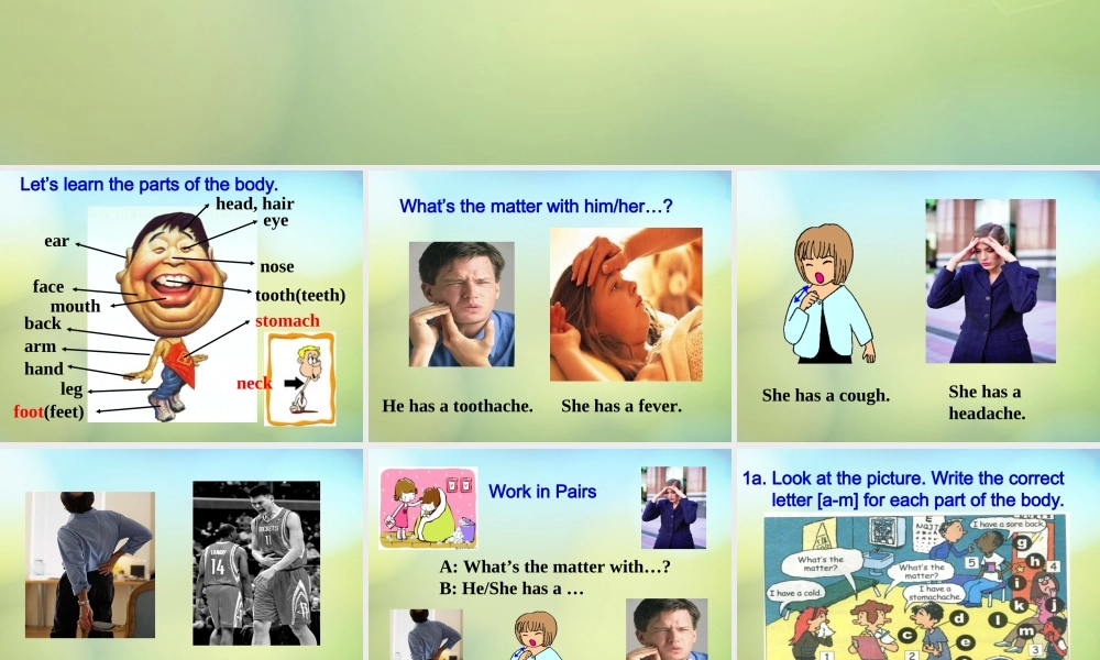 河北省唐山市曹妃甸区第二中学八年级英语下册 Unit 1 what’s the matter课件 .ppt