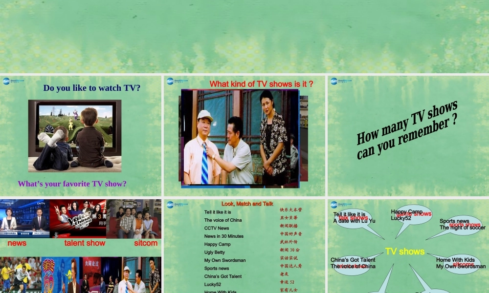 河北省廊坊市第十中学八年级英语上册 Unit 5 Do you want to watch a game show？Section A课件.ppt