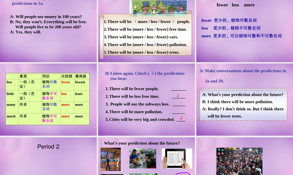 浙江省宁波市慈城中学八年级英语上册 Unit 7 Will people have robots课件.ppt