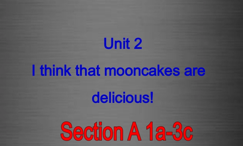 浙江省绍兴县杨汛桥镇中学九年级英语全册 Unit 2 I think that mooncakes are delicious Section A 1课件 （新版）人教新目标版.ppt