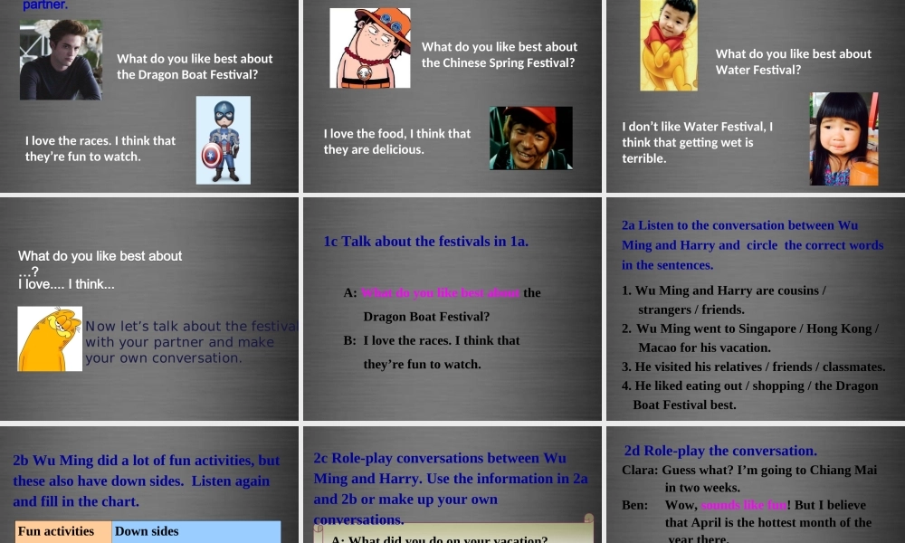 浙江省绍兴县杨汛桥镇中学九年级英语全册 Unit 2 I think that mooncakes are delicious Section A 1课件 （新版）人教新目标版.ppt