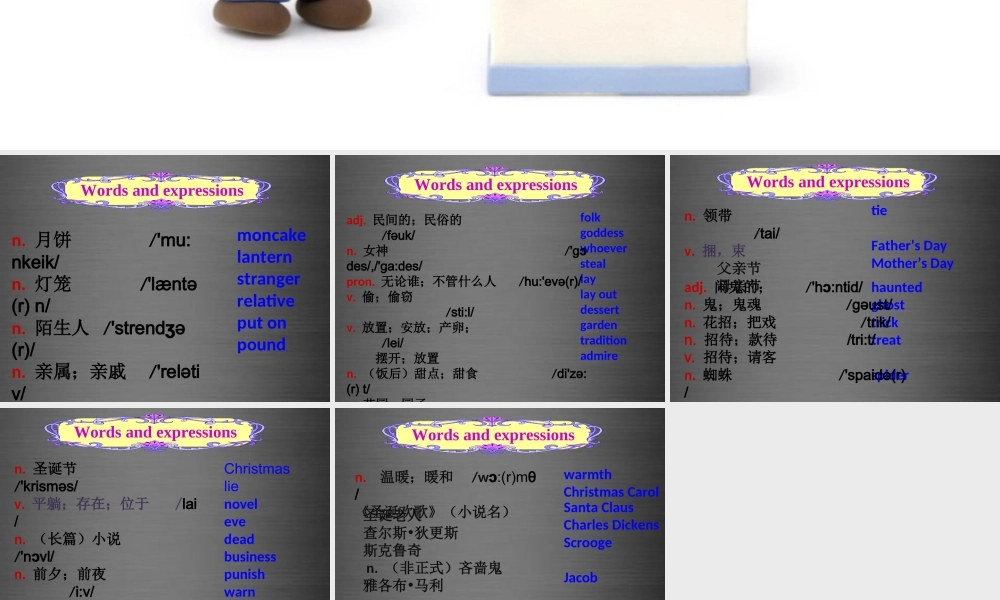 浙江省绍兴县杨汛桥镇中学九年级英语全册 Unit 2 I think that mooncakes are delicious words and expressions课件 （新版）人教新目标版.ppt