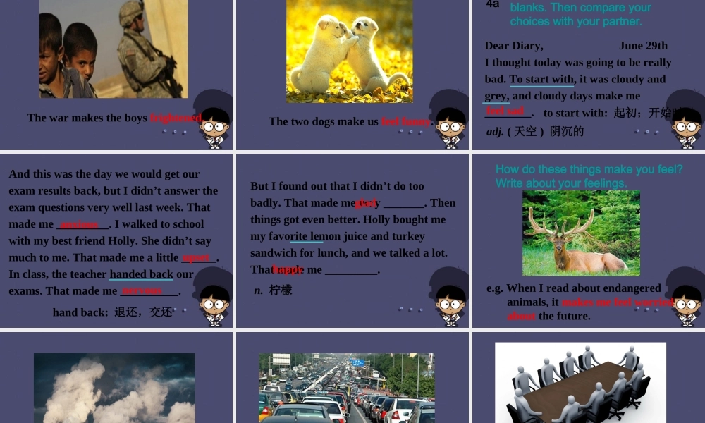 浙江省绍兴县杨汛桥镇中学九年级英语全册《Unit 11 Sad movies make me cry》（Section A 3）课件.ppt