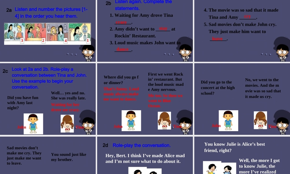 浙江省绍兴县杨汛桥镇中学九年级英语全册《Unit 11 Sad movies make me cry》（Section A 5）课件.ppt