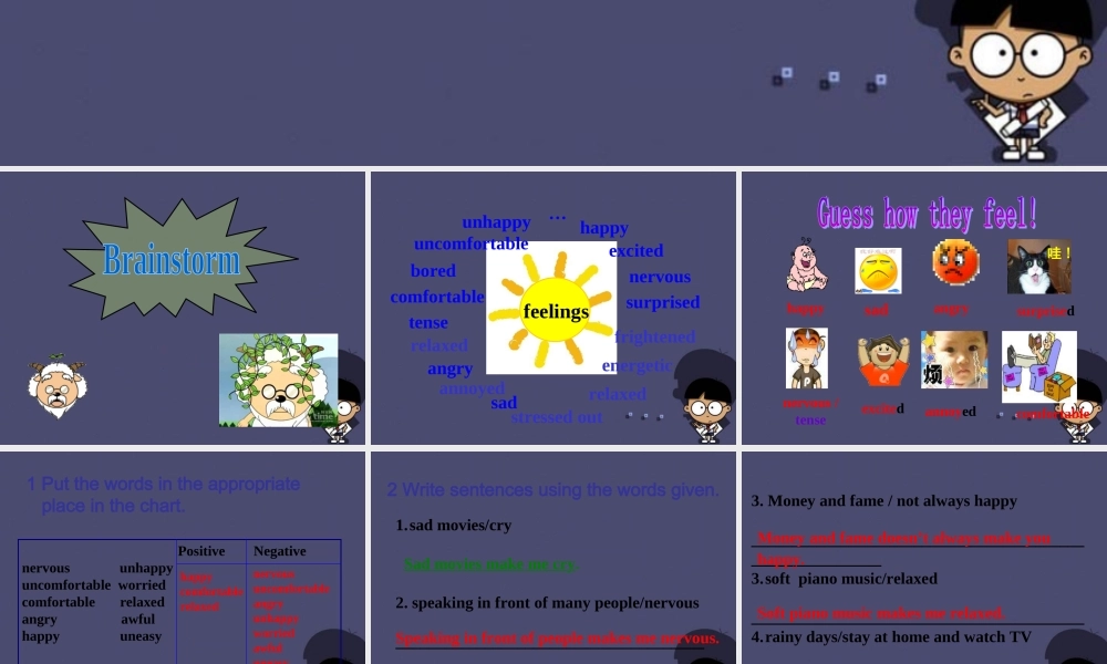 浙江省绍兴县杨汛桥镇中学九年级英语全册《Unit 11 Sad movies make me cry》（Self Check）课件.ppt