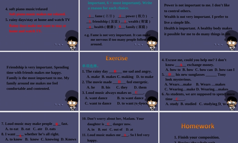 浙江省绍兴县杨汛桥镇中学九年级英语全册《Unit 11 Sad movies make me cry》（Section B 2）课件.ppt