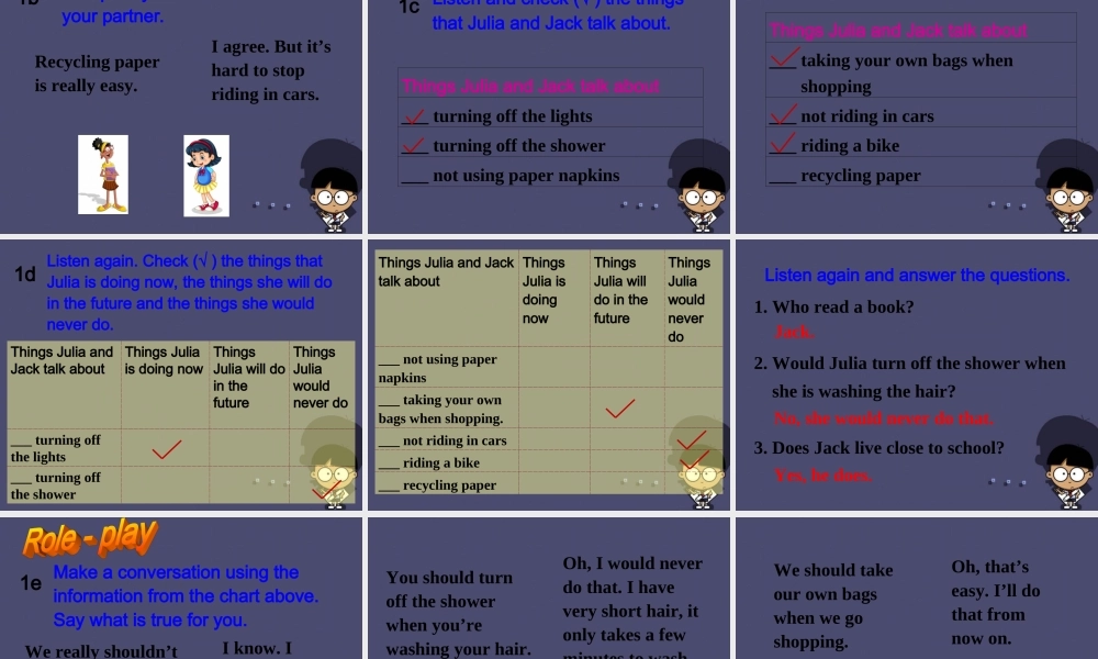 浙江省绍兴县杨汛桥镇中学九年级英语全册《Unit 13 We’re trying to save the earth》（Section B 1）课件.ppt