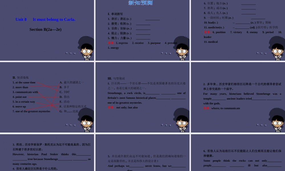 浙江省绍兴县杨汛桥镇中学九年级英语全册《Unit 8 It must belong to Carla》（Section B 6）课件.ppt