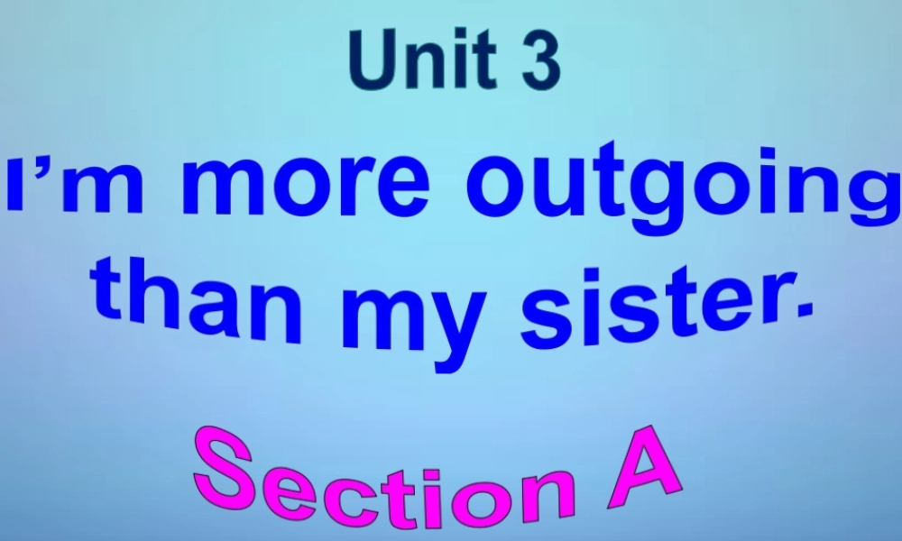 海南省华侨中学三亚学校八年级英语上册 Unit 3 I’m more outgoing than my sister课件1.ppt