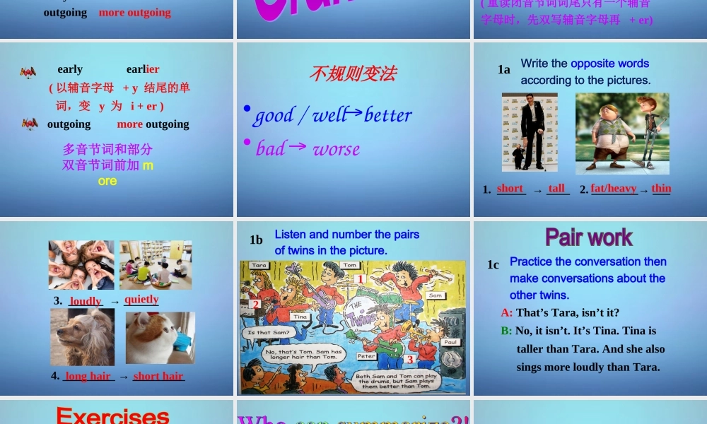 海南省华侨中学三亚学校八年级英语上册 Unit 3 I’m more outgoing than my sister课件1.ppt