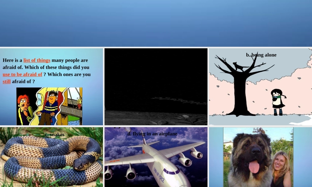 海南省华侨中学三亚学校九年级英语全册 Unit 4 I used to be afraid of the dark Section A（3a-3c）课件.ppt