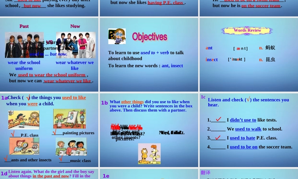 海南省华侨中学三亚学校九年级英语全册 Unit 4 I used to be afraid of the dark Section B（1a-1e）课件.ppt