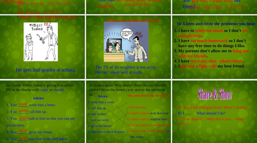 湖北省北大附中武汉为明实验学校八年级英语下册 Unit 4 Why don’t you talk to your parents课件 .ppt