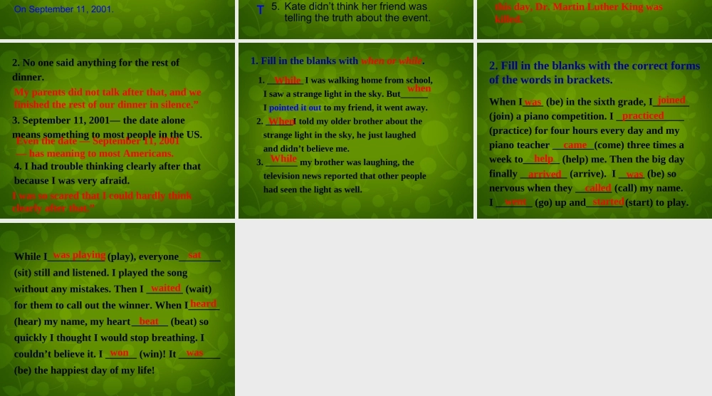 湖北省北大附中武汉为明实验学校八年级英语下册 Unit 5 What were you doing when the rainstorm came（第3课时）课件 .ppt